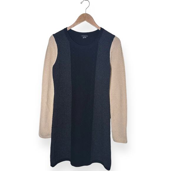 THEORY 100%Wool Jiya Loryelle Sweater Dress Sheath Cable Knit Career Colorblock - Picture 8 of 12